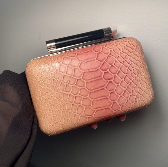 Embossed Leather Box Clutch By DVF - Picture 1 of 4